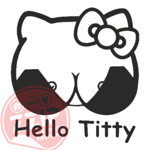 Naljepnica "hello titty"