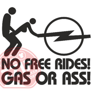 Naljepnica "no free ride - opel"