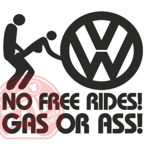 Naljepnica "no free ride - vw"