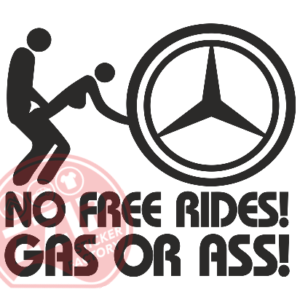 Naljepnica "no free ride - mercedes"