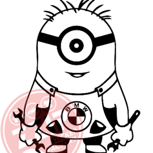 Naljepnica "jednooki minion bmw"