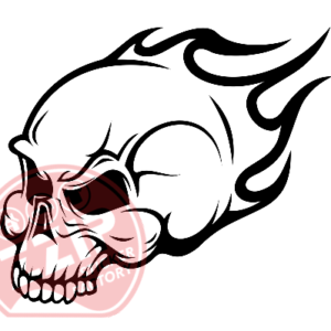 Naljepnica "skull on fire"