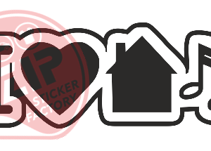 Naljepnica "love house music"