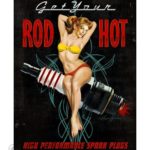 vintage metalna ploča rod hot