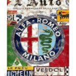 vintage metalna ploča alfa romeo