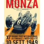 vintage metalna ploča monza