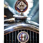 vintage metalna ploča alfa romeo