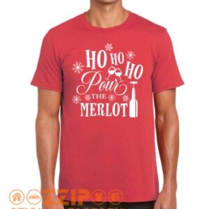 Božićna majica Ho Ho Ho – Merlot - dodatna fotografija